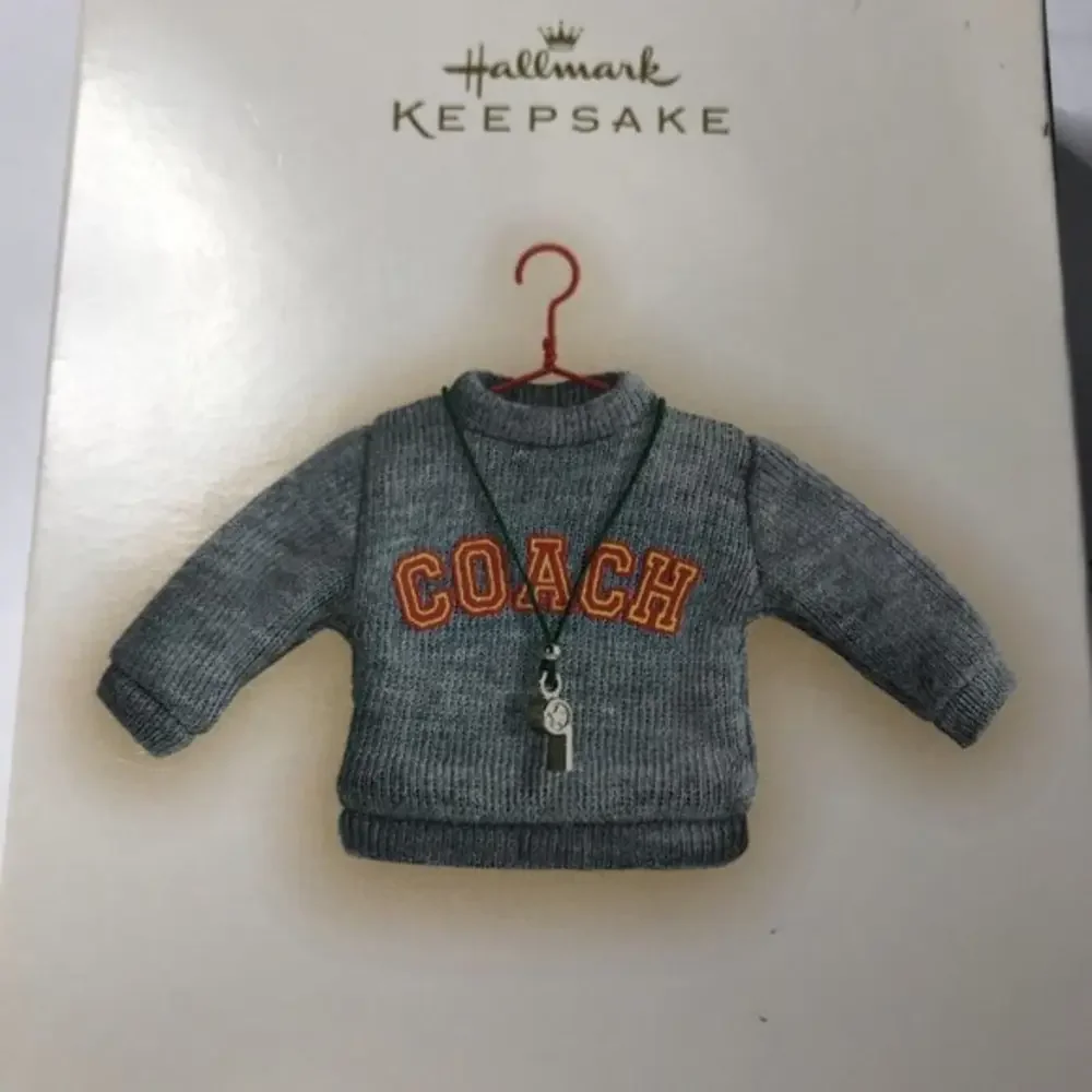 Hallmark Keepsake Ornament ‎ Coach 2007 Hallmark Keepsake  Sweater Whistle Team